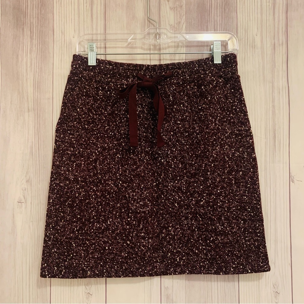 LOFT Womens Skirt Short Mini Purple Drawstring Pockets Sweater Size XSP Petite